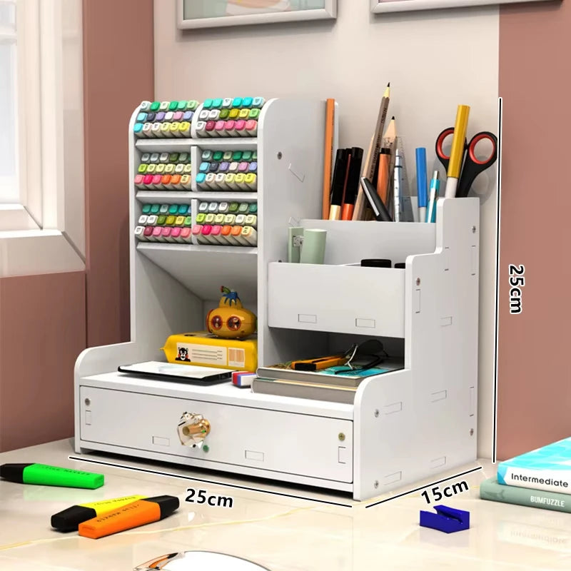 Wooden Desk Organizer & Pen Holder