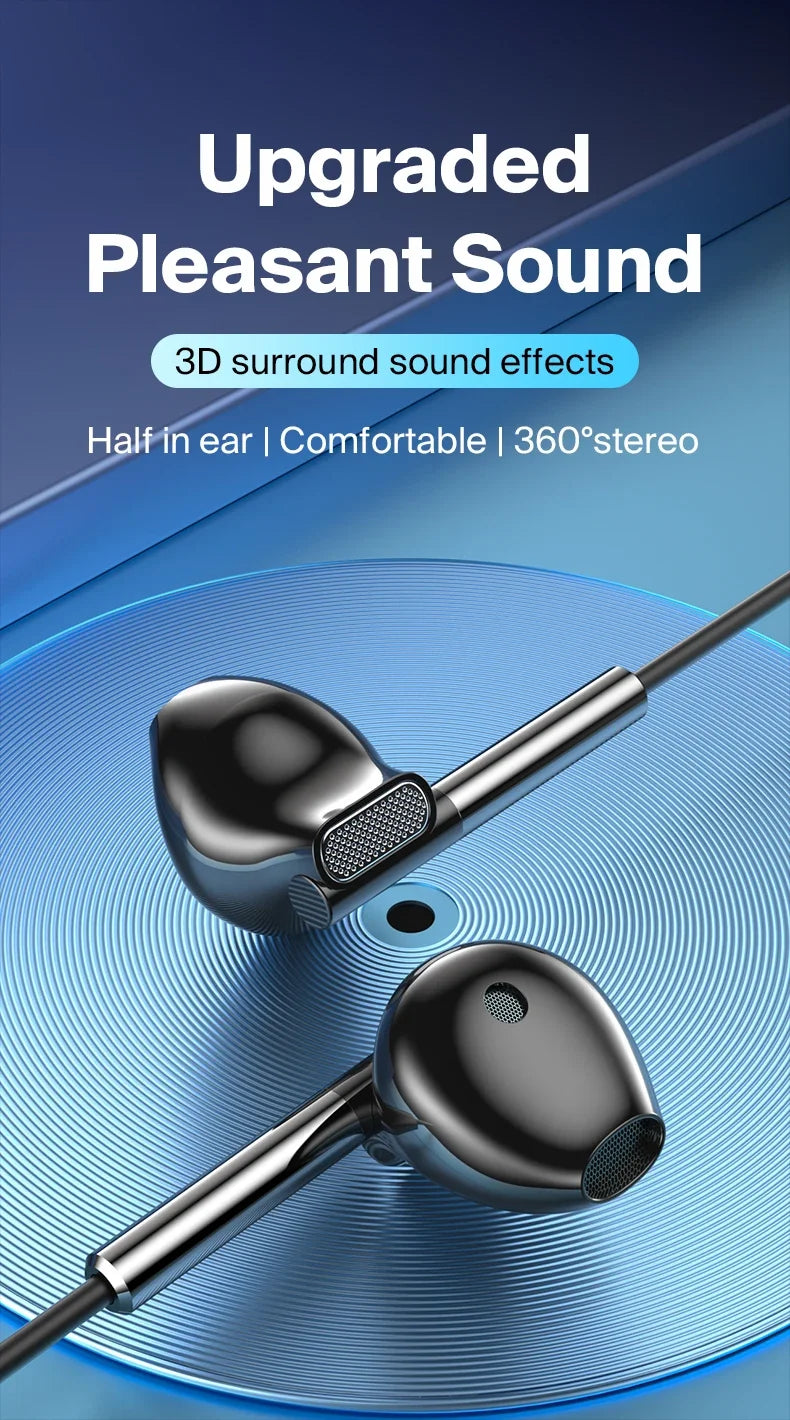 EARDECO Wired Earphones – 3.5mm/Type-C HiFi Stereo Bass Headphones with Mic