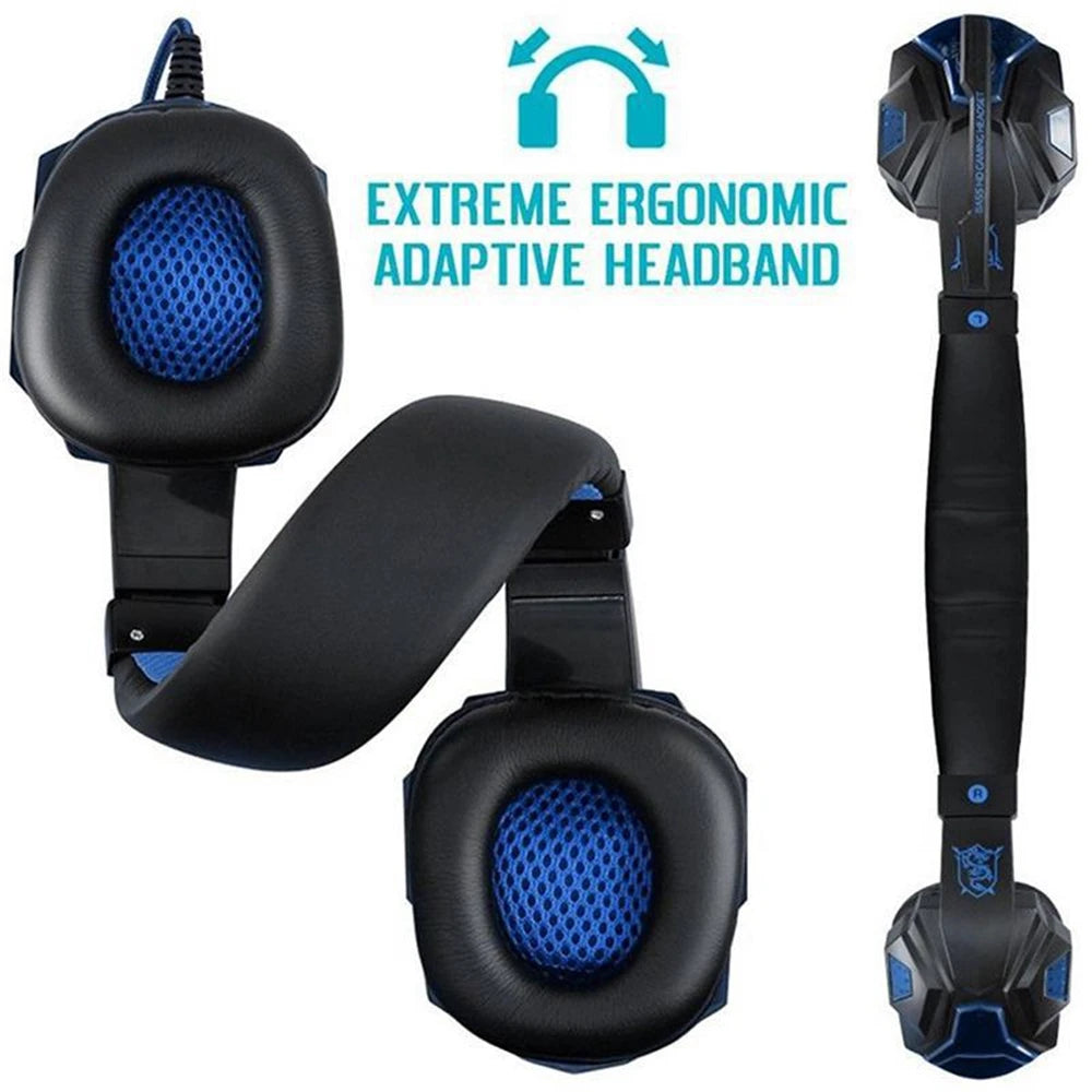 3.5mm Wired Gaming Headset – Stereo Bass Headphones with Adjustable Microphone
