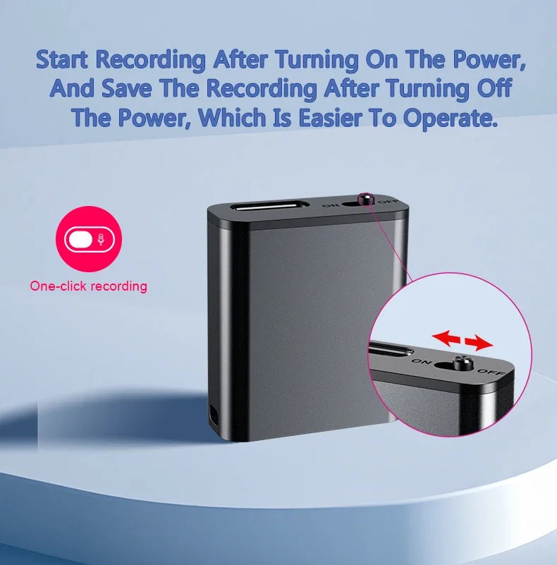 Ultra-Slim 0.25cm Digital Audio Dictaphone with Magnet