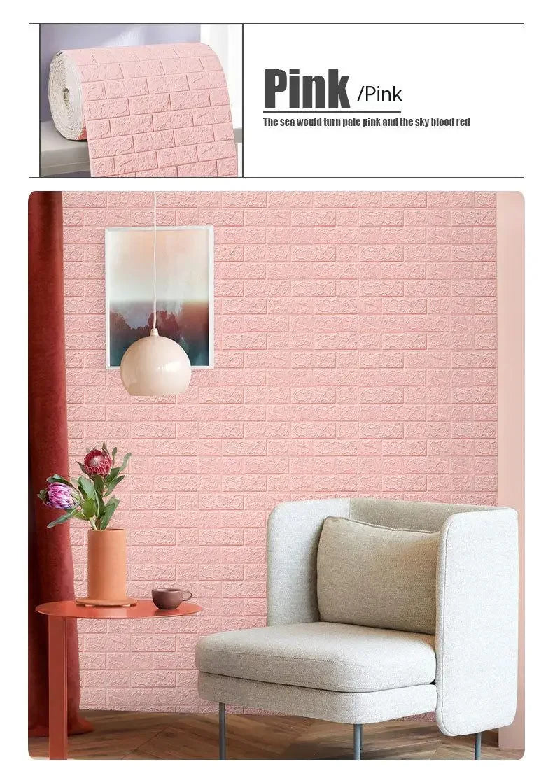 3D Self-Adhesive Foam Brick Wallpaper