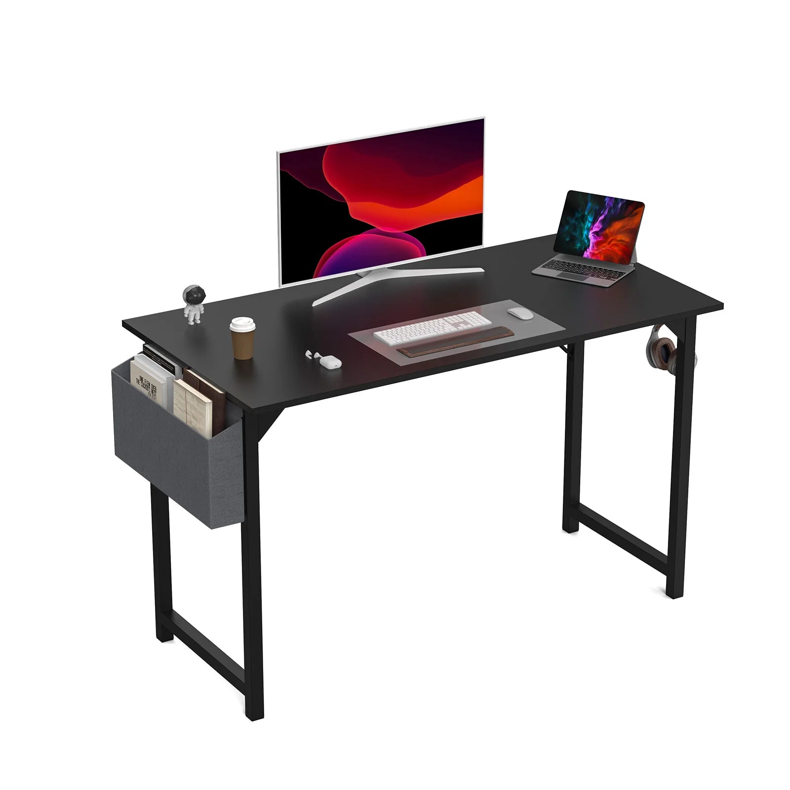 JHK Computer Desk with Side Bag & Headphone Hook