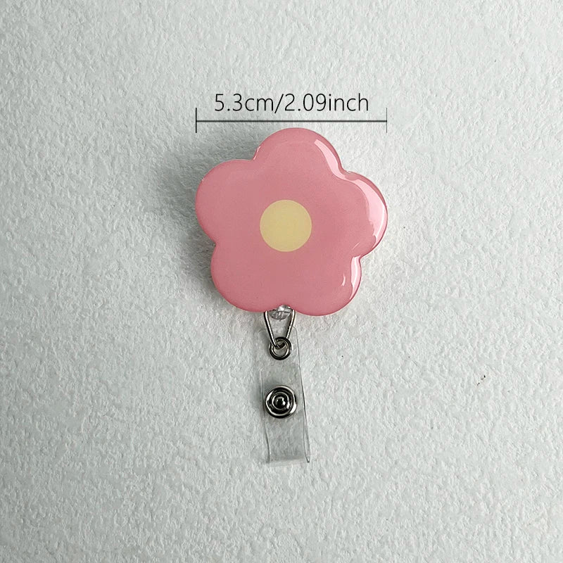 Macaron Flower Retractable Badge Reel
