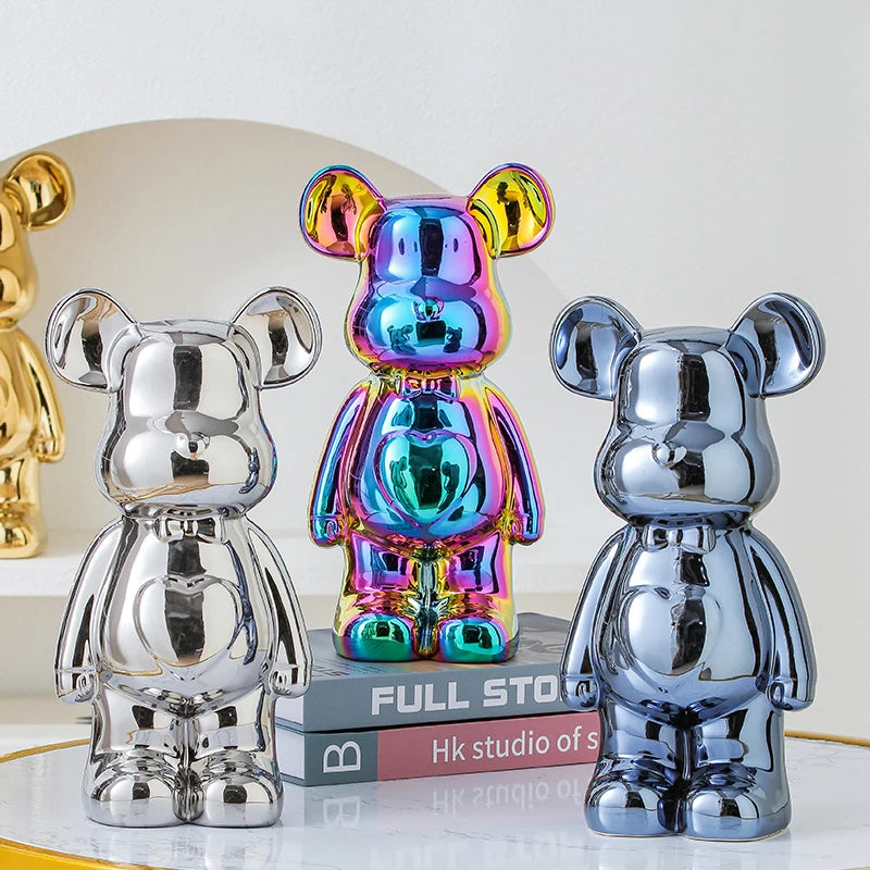 Aesthetic Bear Ceramic Sculpture