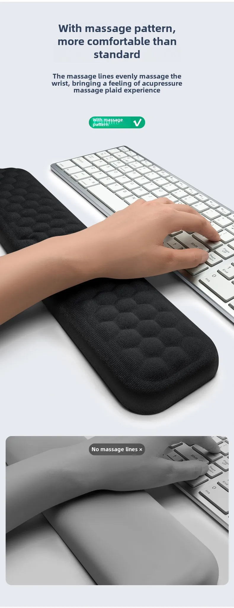 Ergonomic Keyboard and Mouse Wrist Rest Set – Memory Foam Support Pad