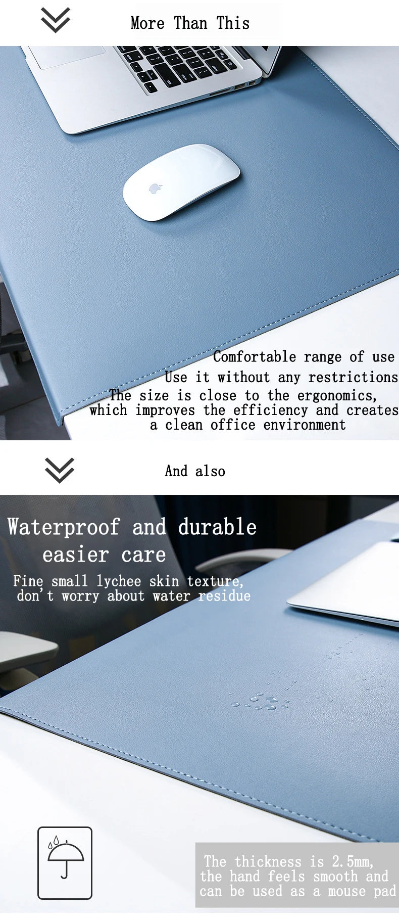 PU Desk Mat with Elbow & Wrist Support