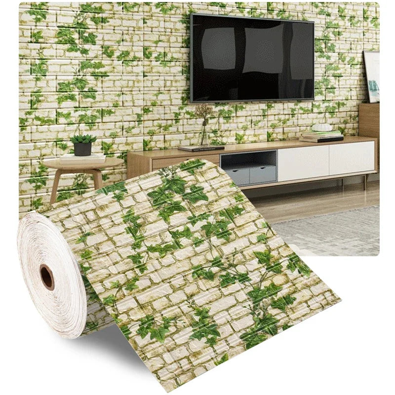3D Self-Adhesive Foam Brick Wallpaper