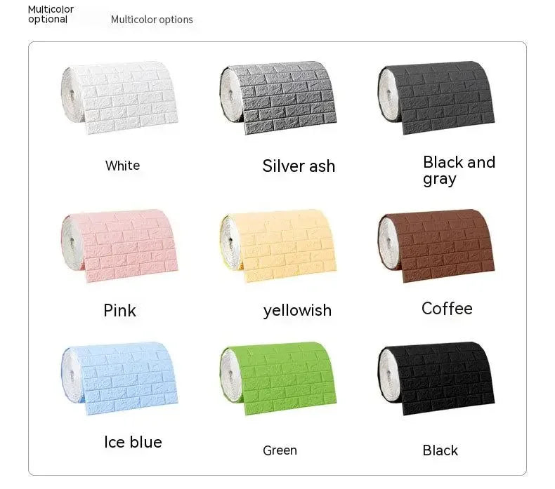 3D Self-Adhesive Foam Brick Wallpaper