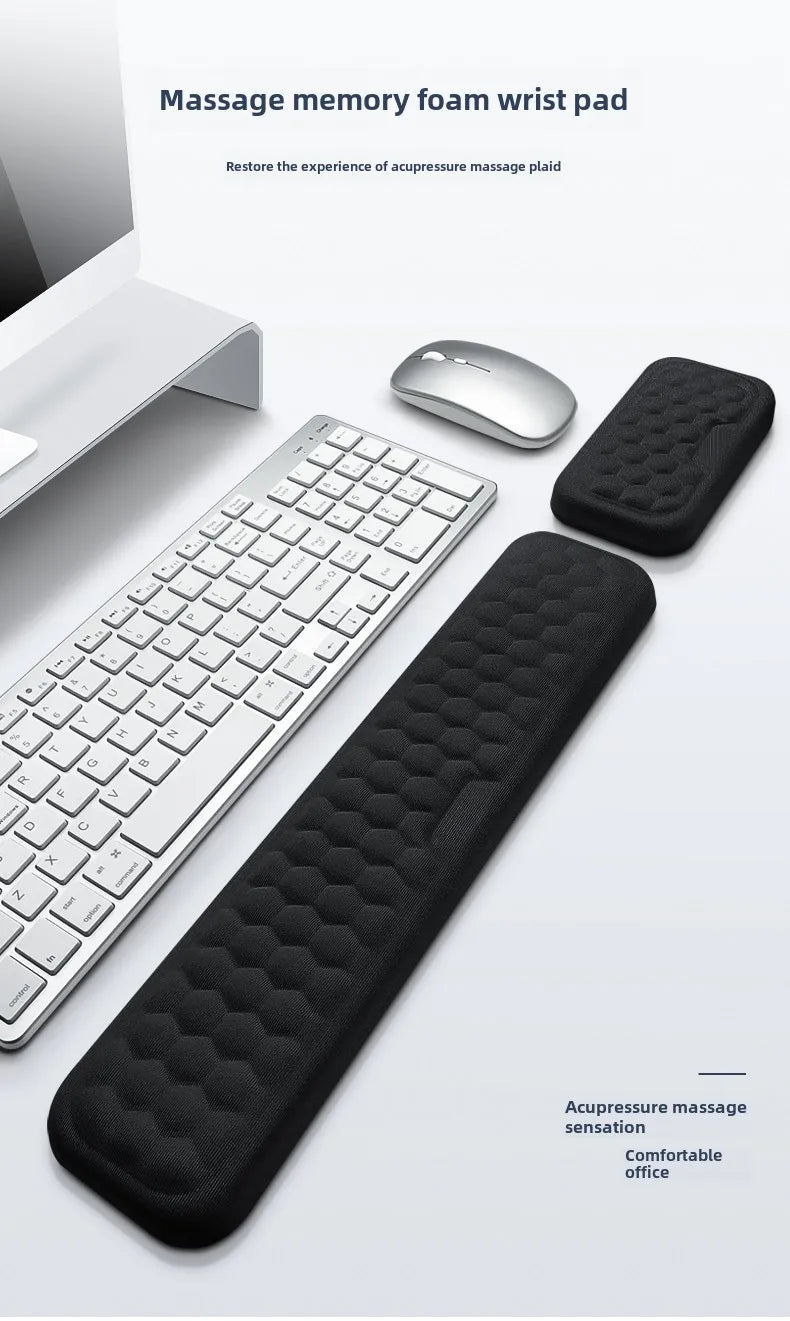 Ergonomic Keyboard and Mouse Wrist Rest Set – Memory Foam Support Pad