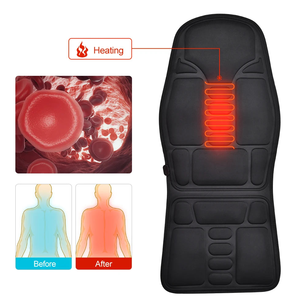 Infrared Full Body Massage Chair Pad for Car, Home & Office