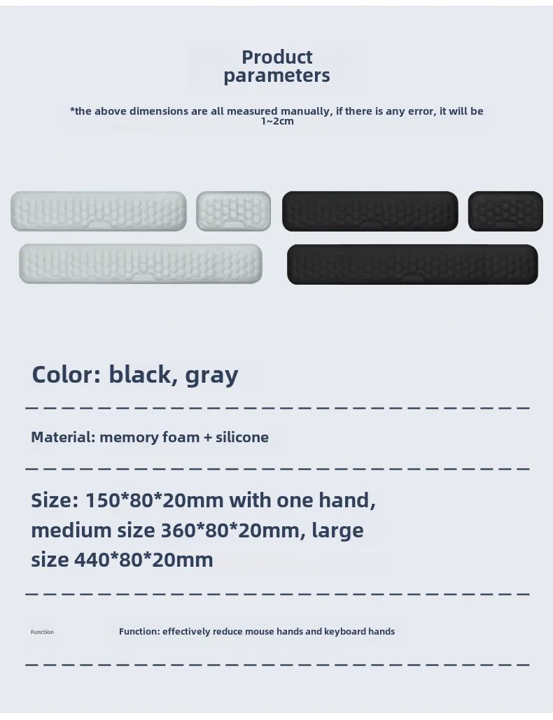 Ergonomic Keyboard and Mouse Wrist Rest Set – Memory Foam Support Pad