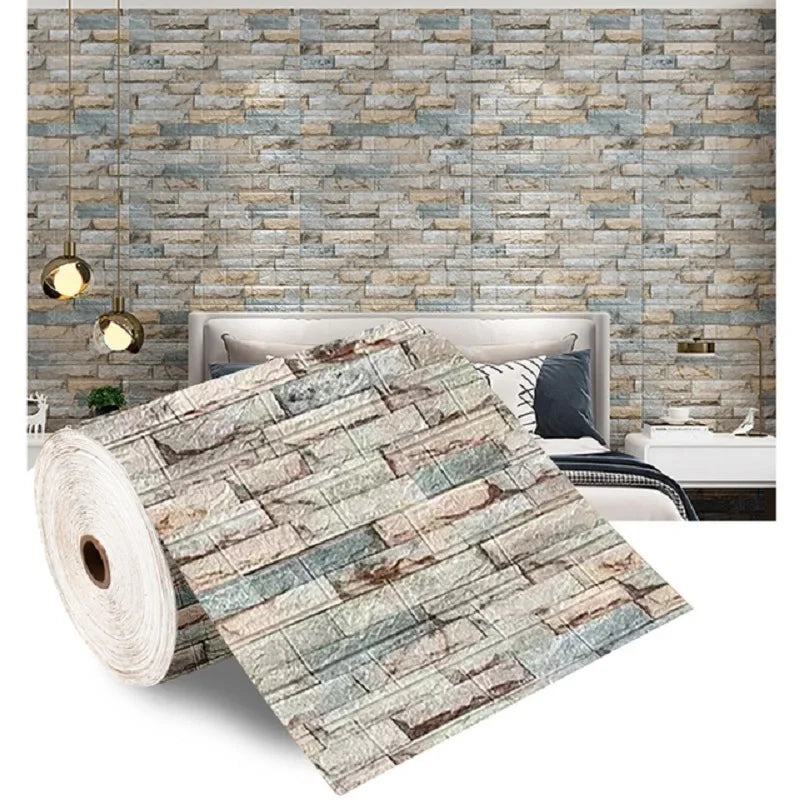 3D Self-Adhesive Foam Brick Wallpaper