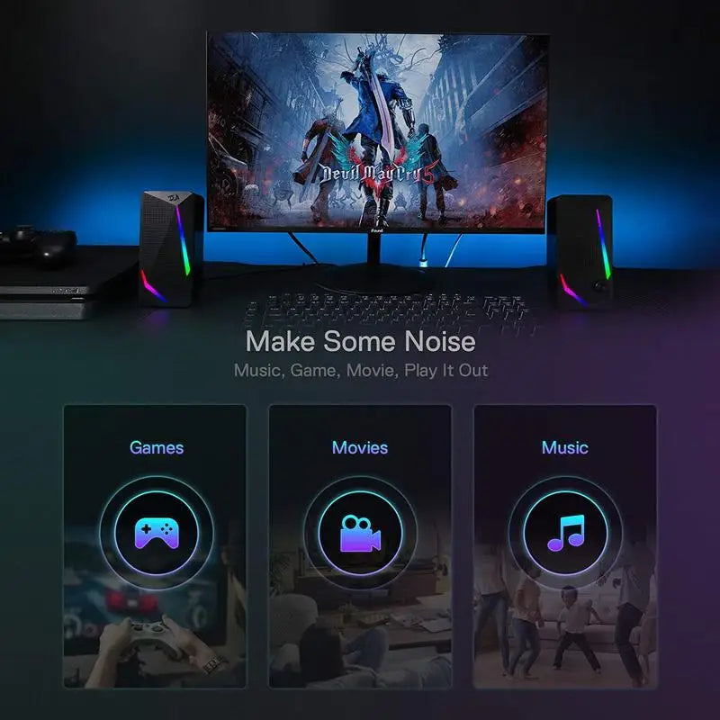 Redrag on GS510 Waltz RGB Desktop Speakers – 2.0 Channel Stereo PC Speakers