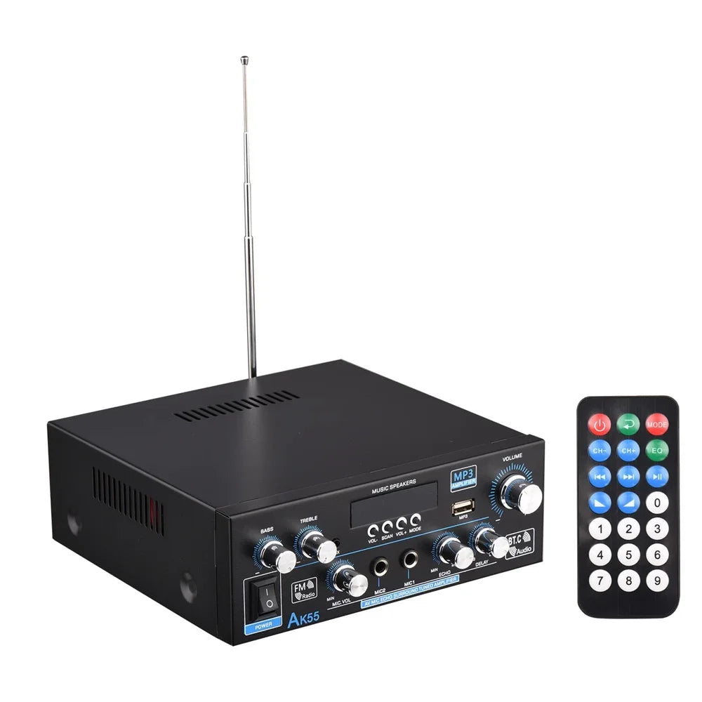 AK55 HiFi Digital Amplifier 2.0 Channel Bluetooth 5.0 Surround Sound AMP