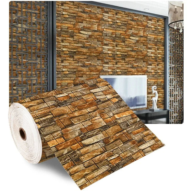 3D Self-Adhesive Foam Brick Wallpaper