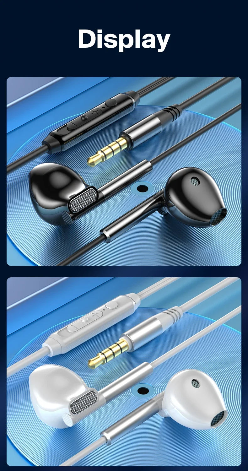 EARDECO Wired Earphones – 3.5mm/Type-C HiFi Stereo Bass Headphones with Mic