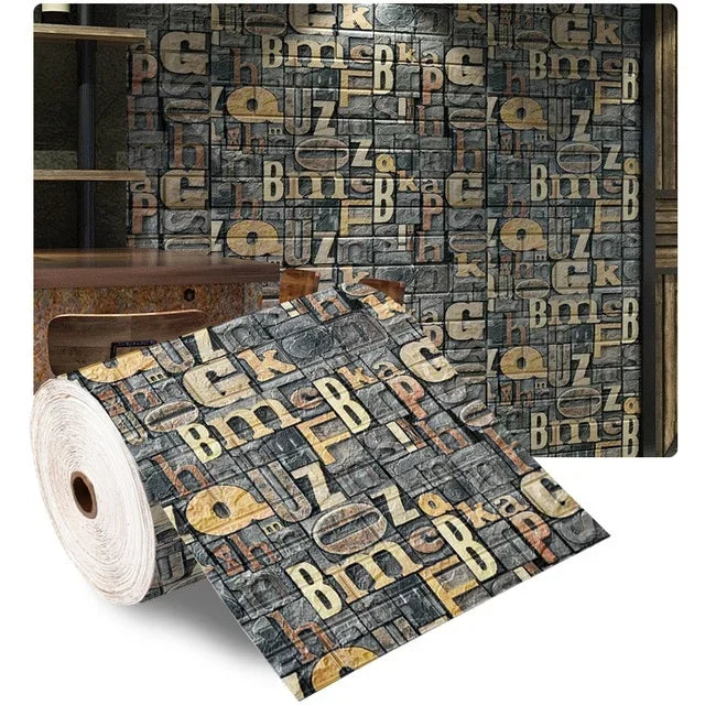3D Self-Adhesive Foam Brick Wallpaper