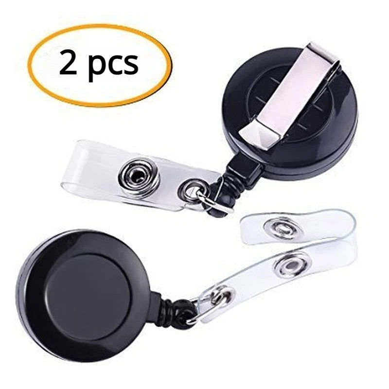 2PCS Retractable ID Badge Reel Clips