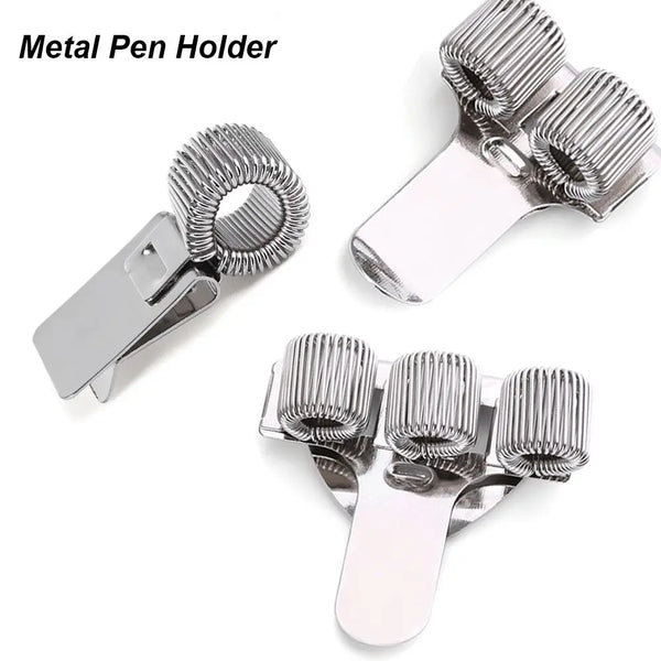 Metal Spring Pen Holder with Clip
