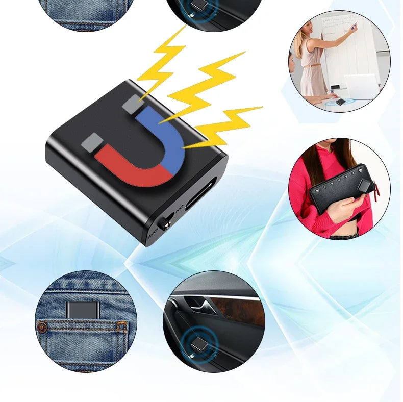 Ultra-Slim 0.25cm Digital Audio Dictaphone with Magnet