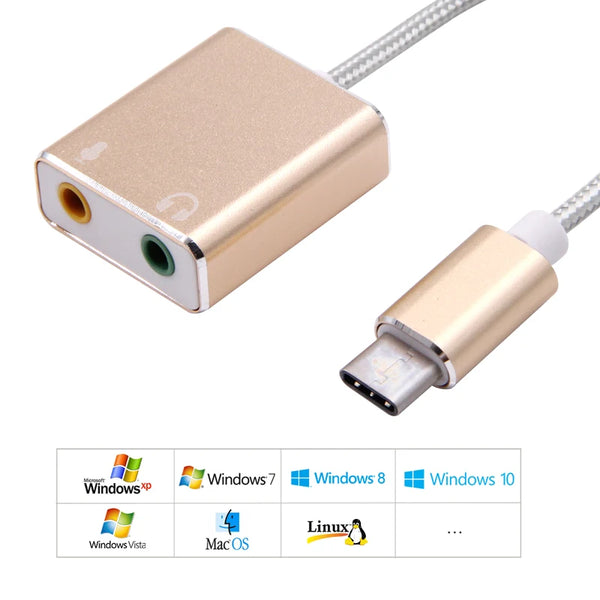 USB Type-C External Sound Card Adapter