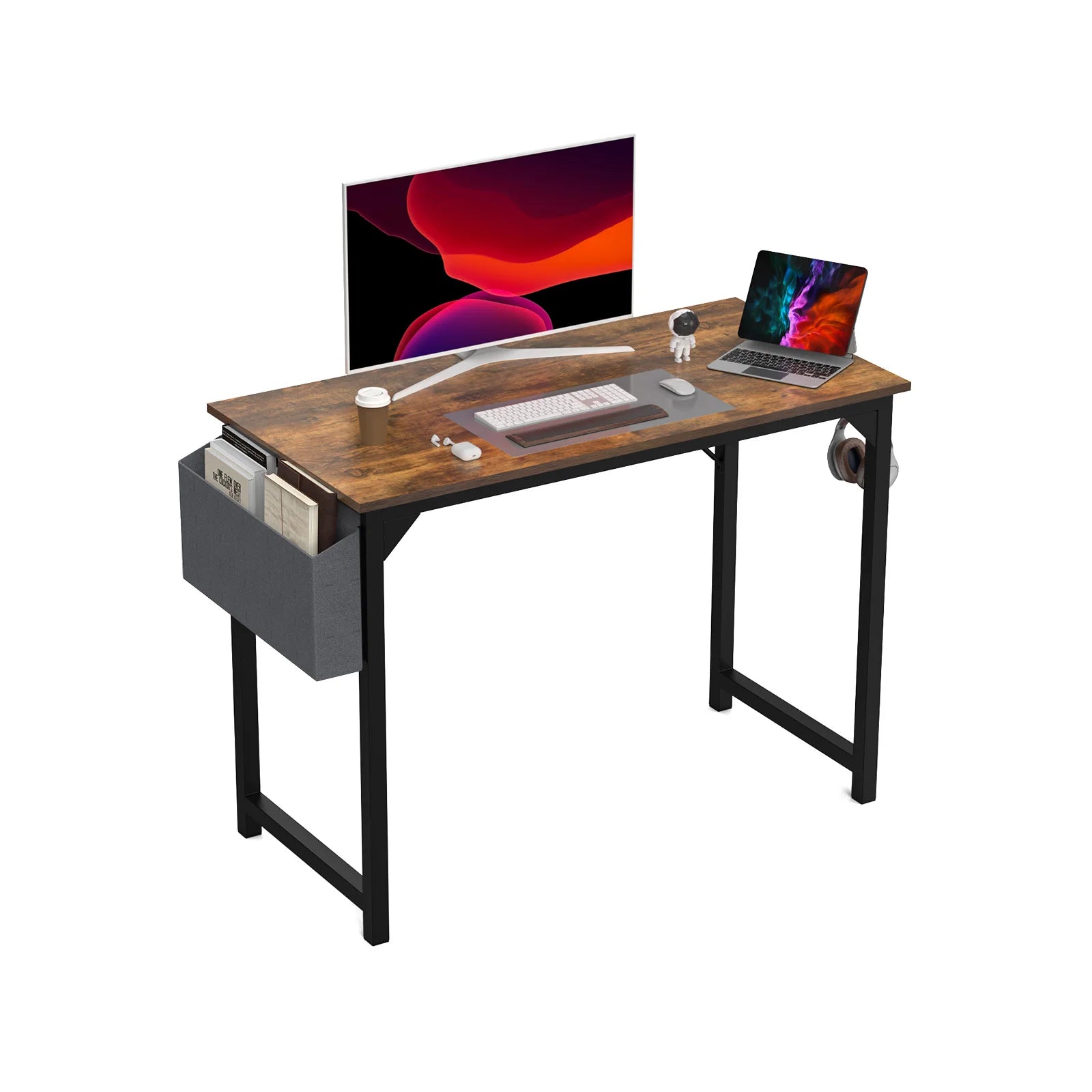 JHK Computer Desk with Side Bag & Headphone Hook