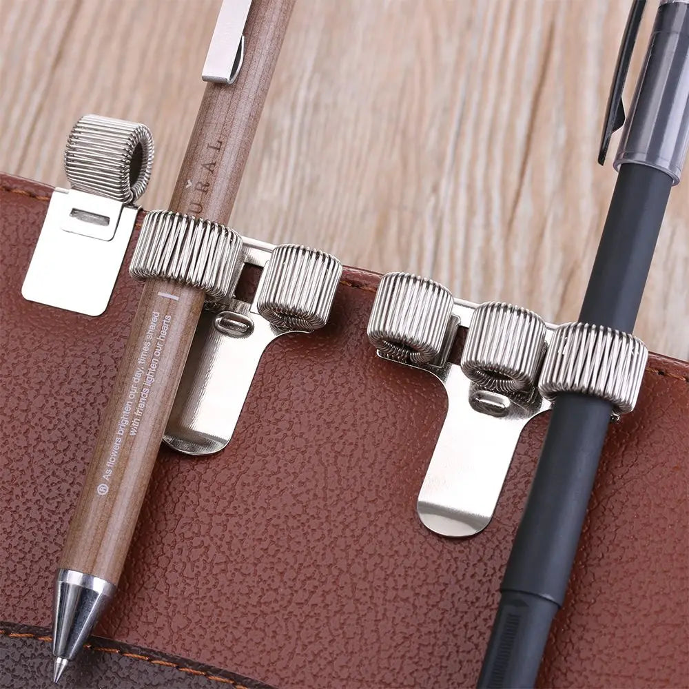 Metal Spring Pen Holder with Clip