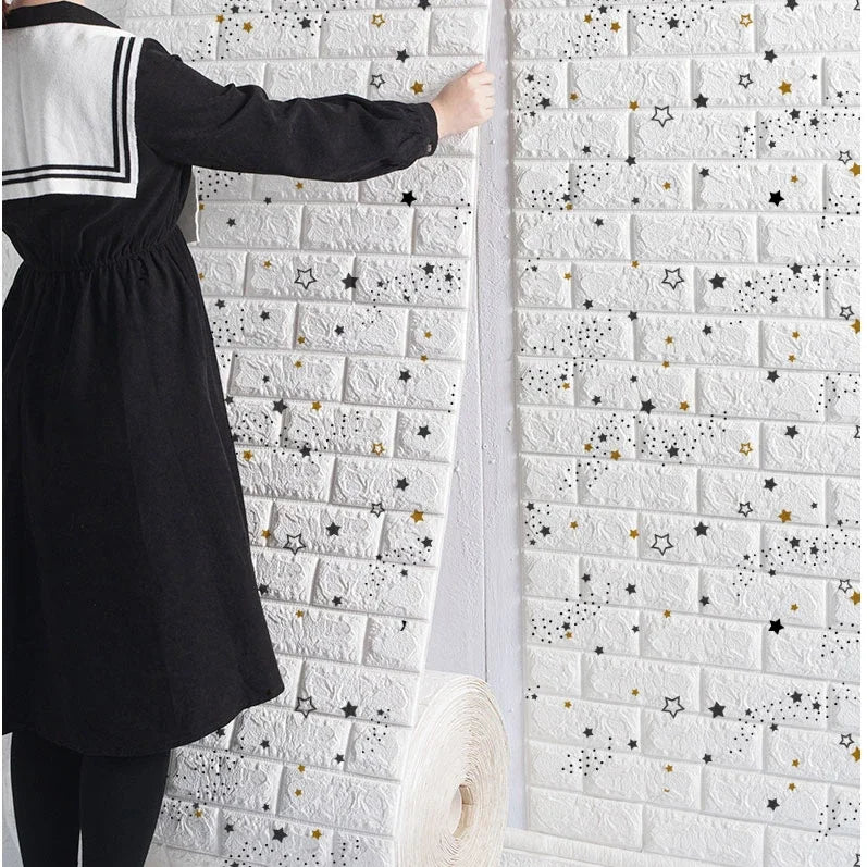 3D Self-Adhesive Foam Brick Wallpaper