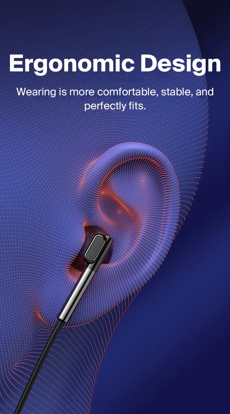 EARDECO Wired Earphones – 3.5mm/Type-C HiFi Stereo Bass Headphones with Mic