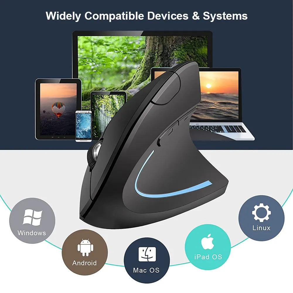 Ergonomic Vertical Wireless Mouse