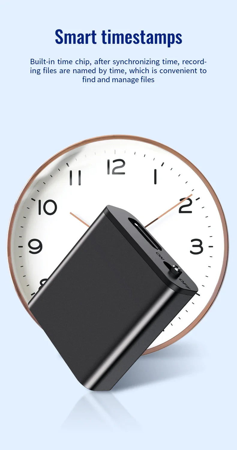 Ultra-Slim 0.25cm Digital Audio Dictaphone with Magnet