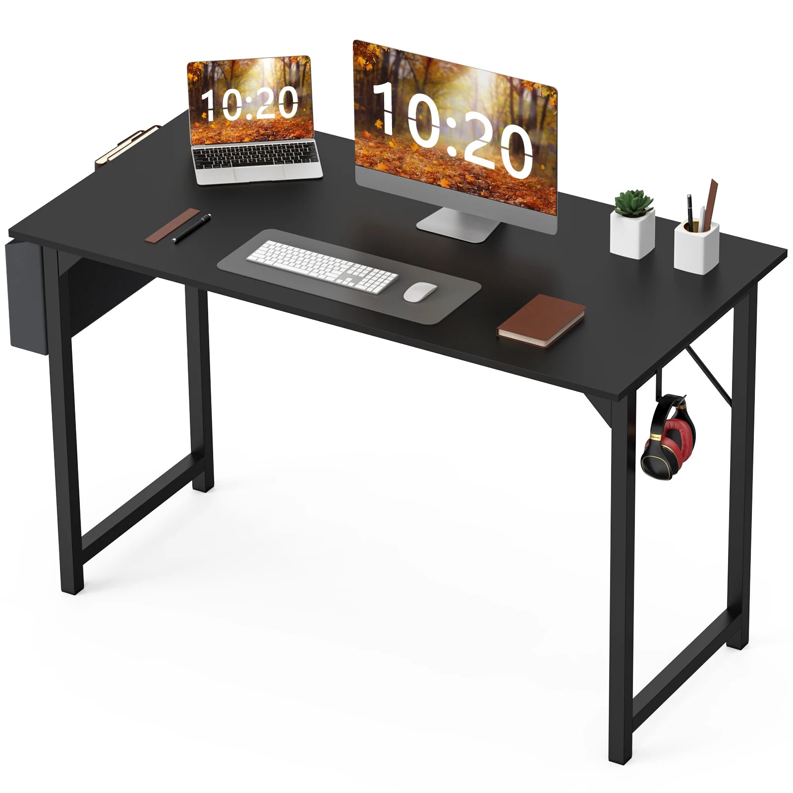 JHK Computer Desk with Side Bag & Headphone Hook