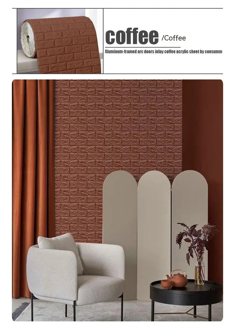 3D Self-Adhesive Foam Brick Wallpaper
