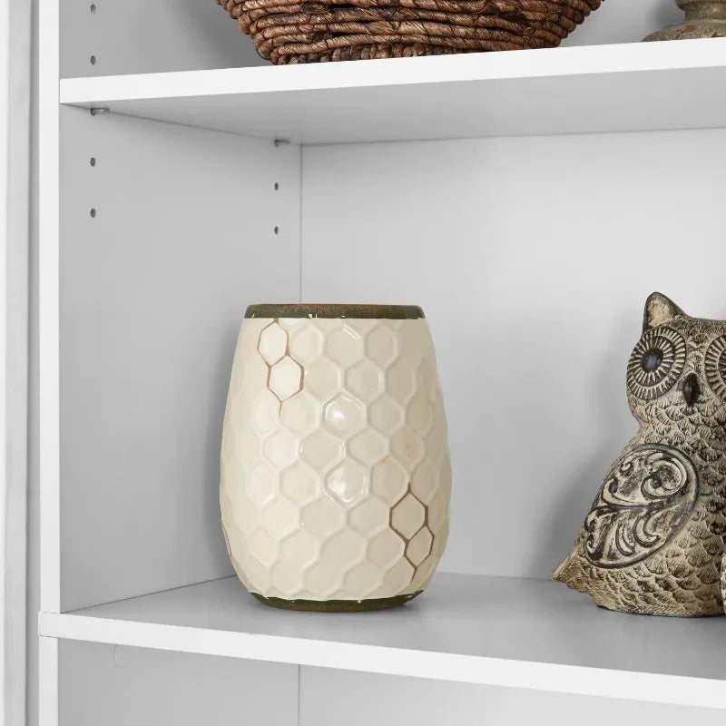 5-Shelf Adjustable White Bookcase