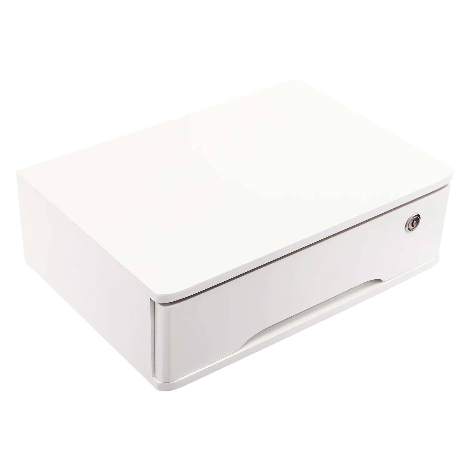 Wooden Desktop Storage Box with Lockable Drawers