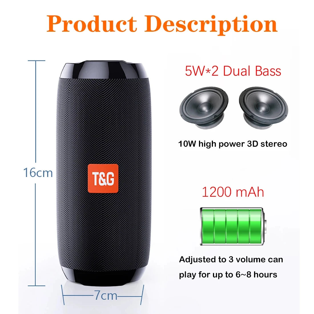 Portable Wireless Bluetooth Speaker