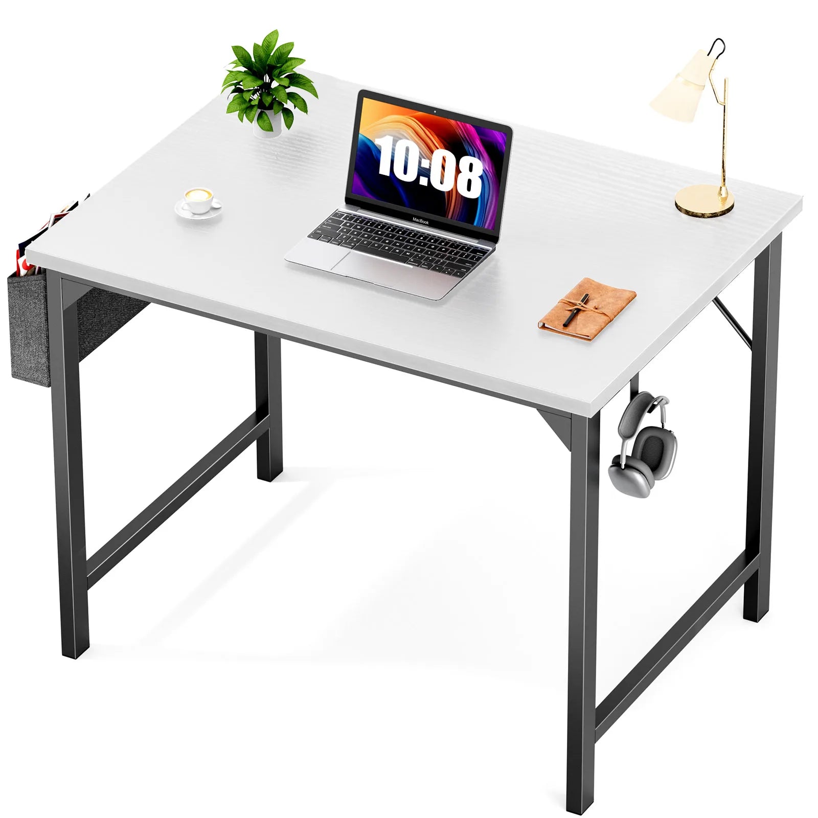 JHK Computer Desk with Side Bag & Headphone Hook