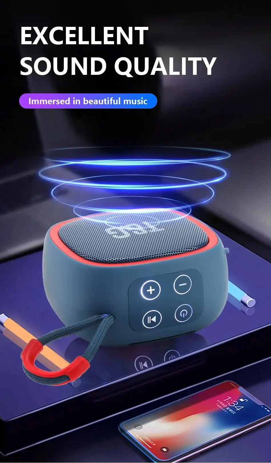 Portable Bluetooth Speaker with FM Radio