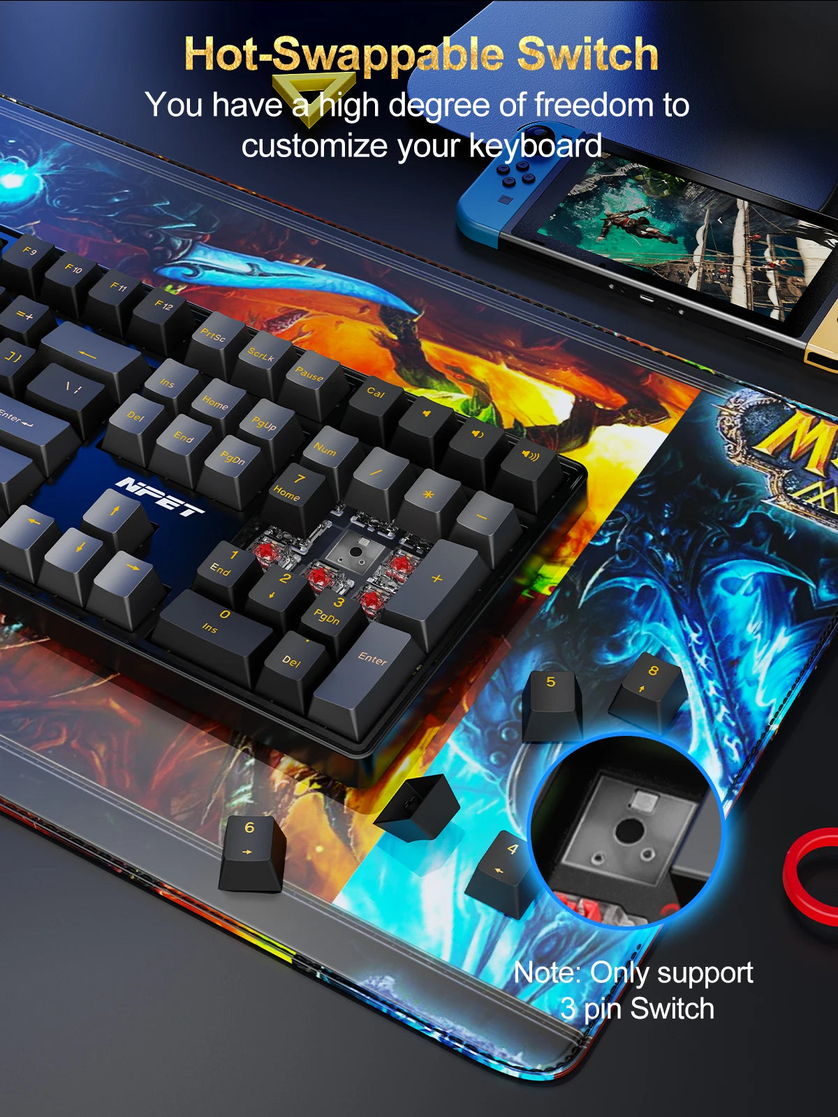 NPET 87-Key RGB Mechanical Keyboard