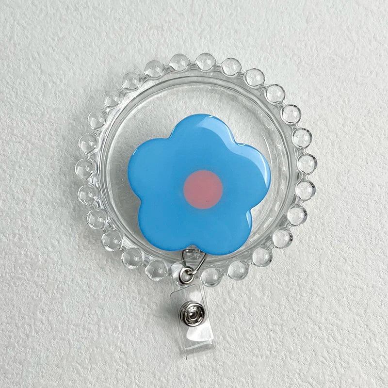 Macaron Flower Retractable Badge Reel