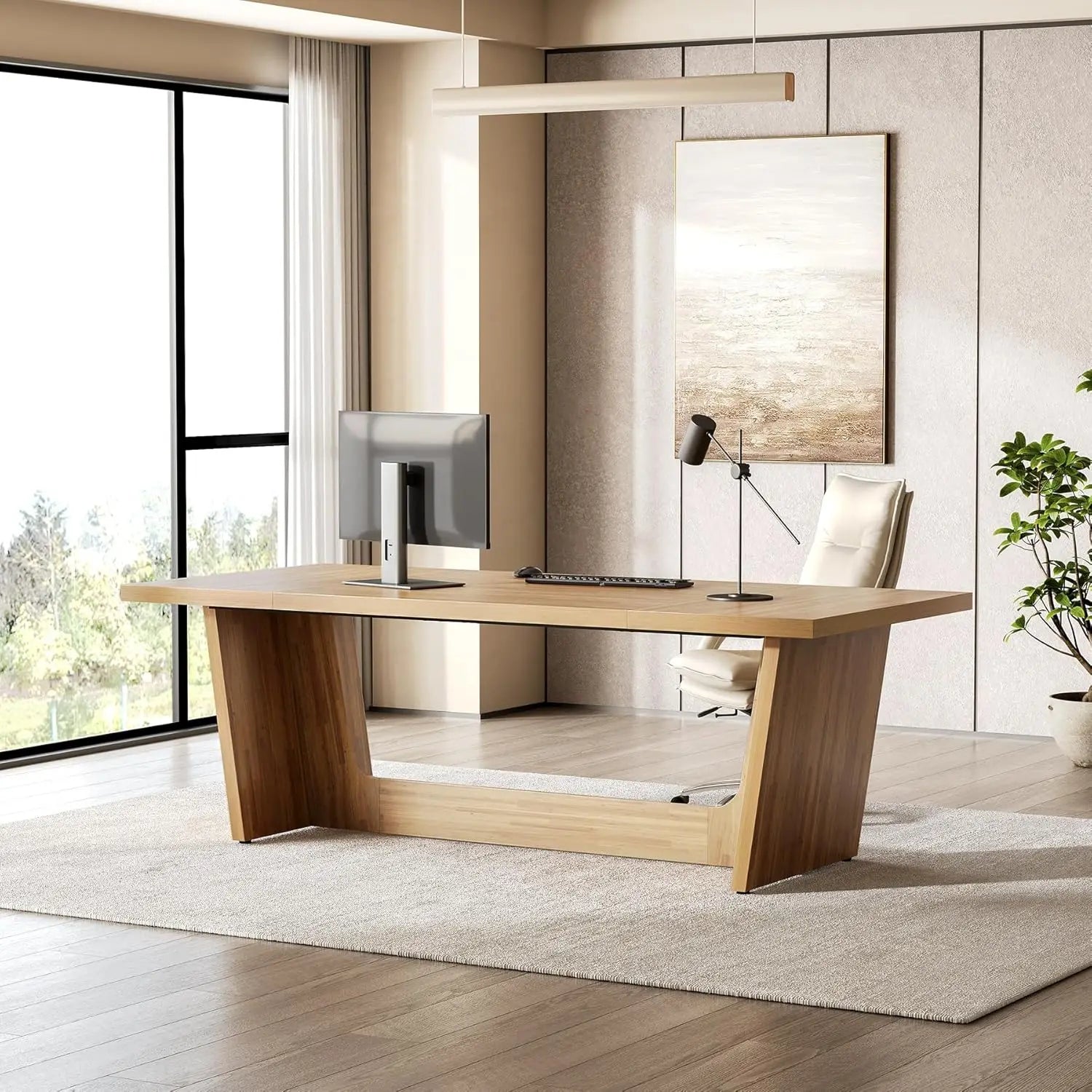 Executive Desk – Brown Industrial Computer Desk