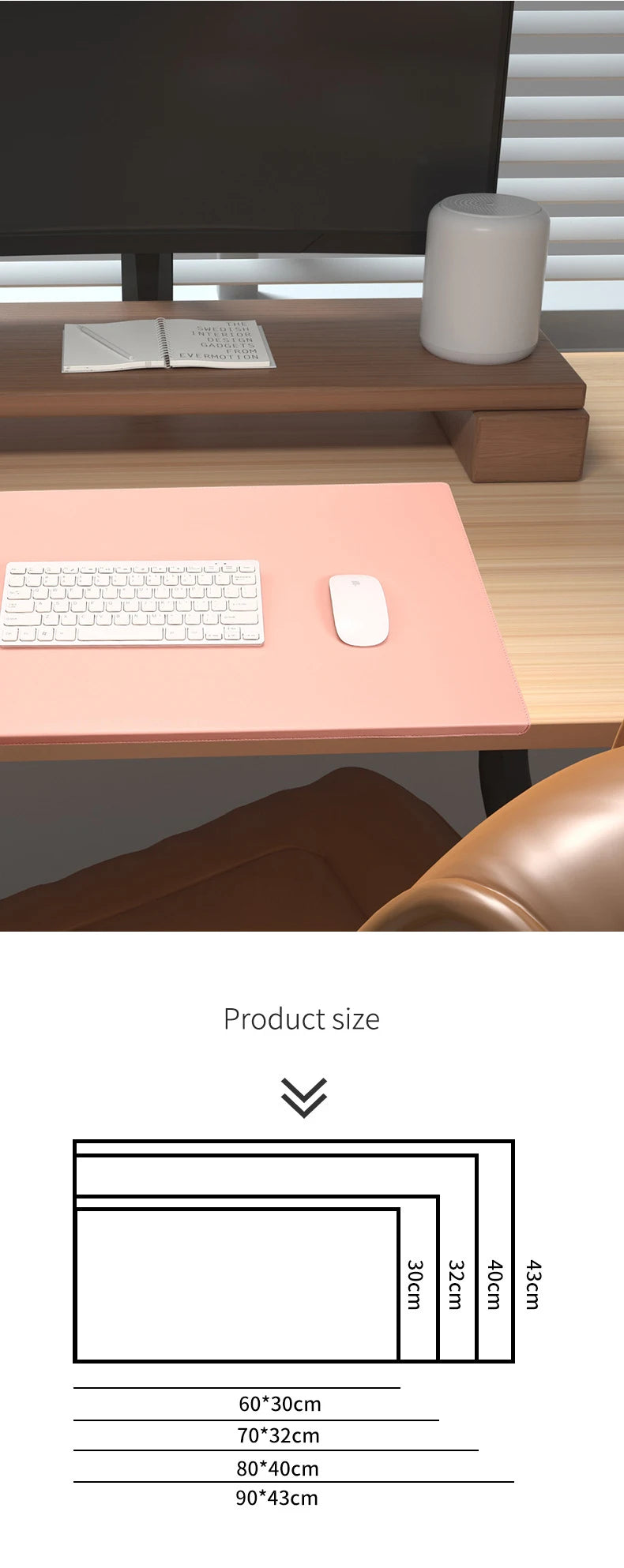 PU Desk Mat with Elbow & Wrist Support