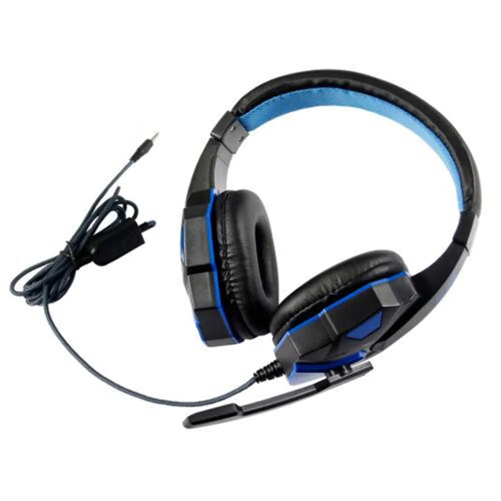 3.5mm Wired Gaming Headset – Stereo Bass Headphones with Adjustable Microphone