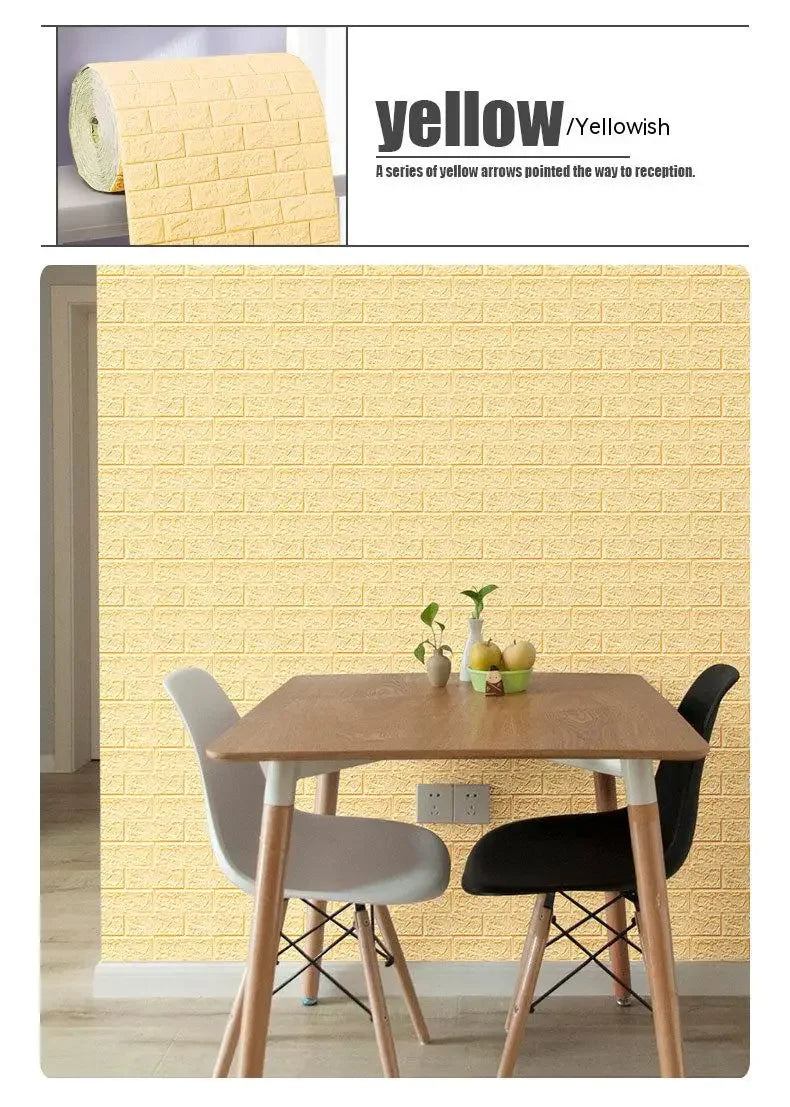 3D Self-Adhesive Foam Brick Wallpaper